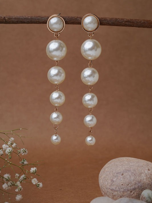 Long Pearl Drop Earring - Lili-Origin