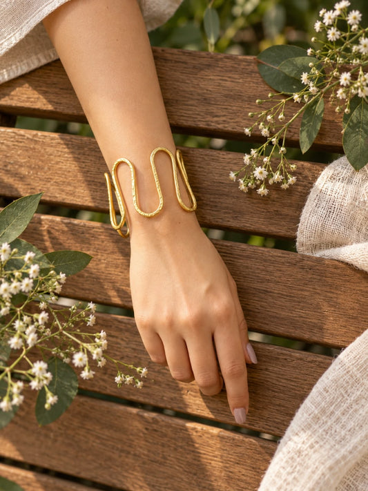 Roller Brass Statement Adjustable Bracelet