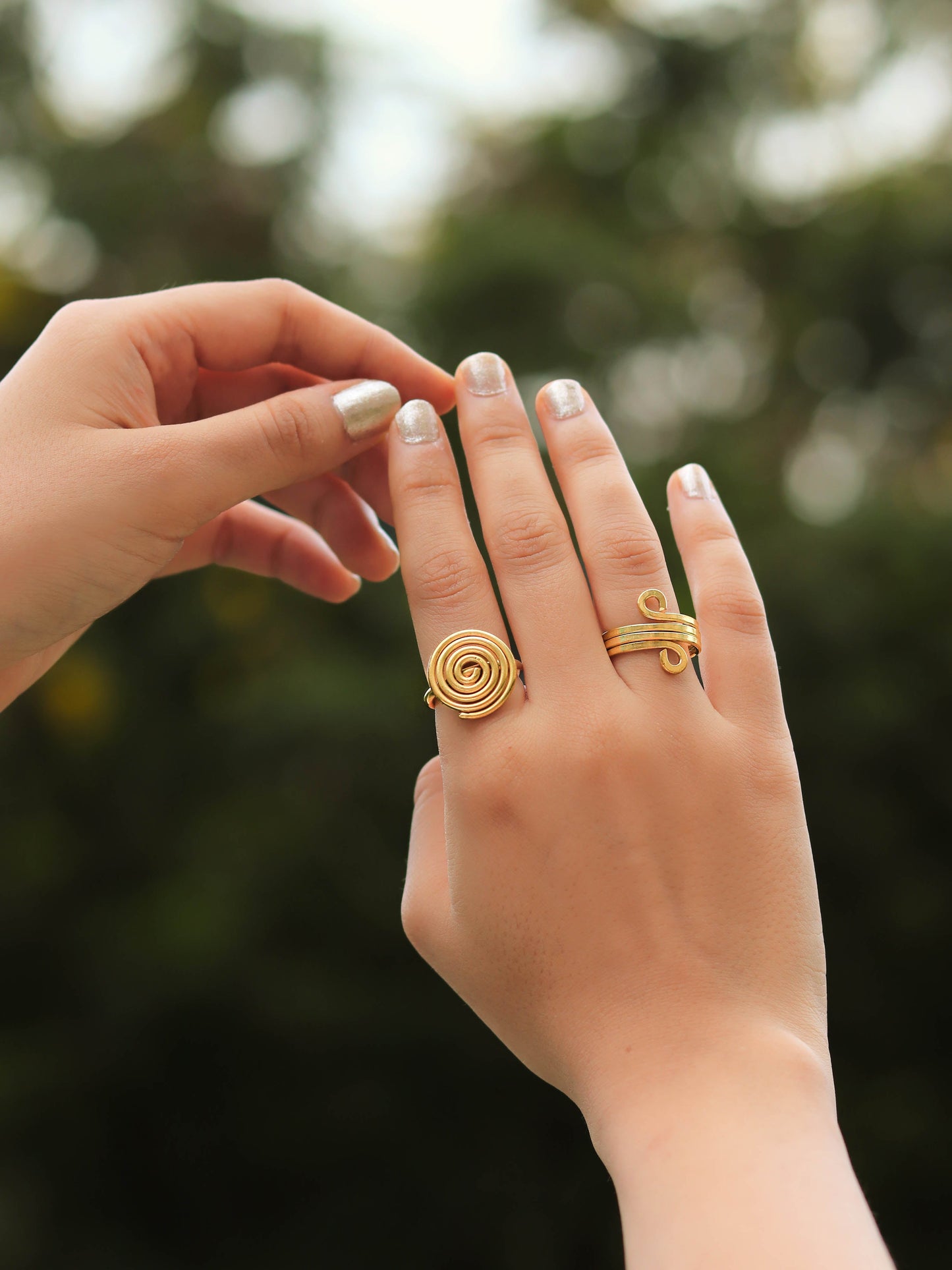 Bond 2 Rings Combo Brass Adjustable Ring (Anti Tarnish)