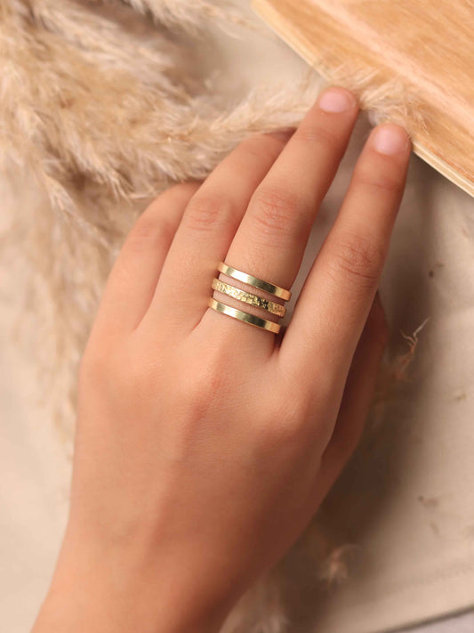 Glow 3 Rings Combo Brass Adjustable Ring (Anti Tarnish)