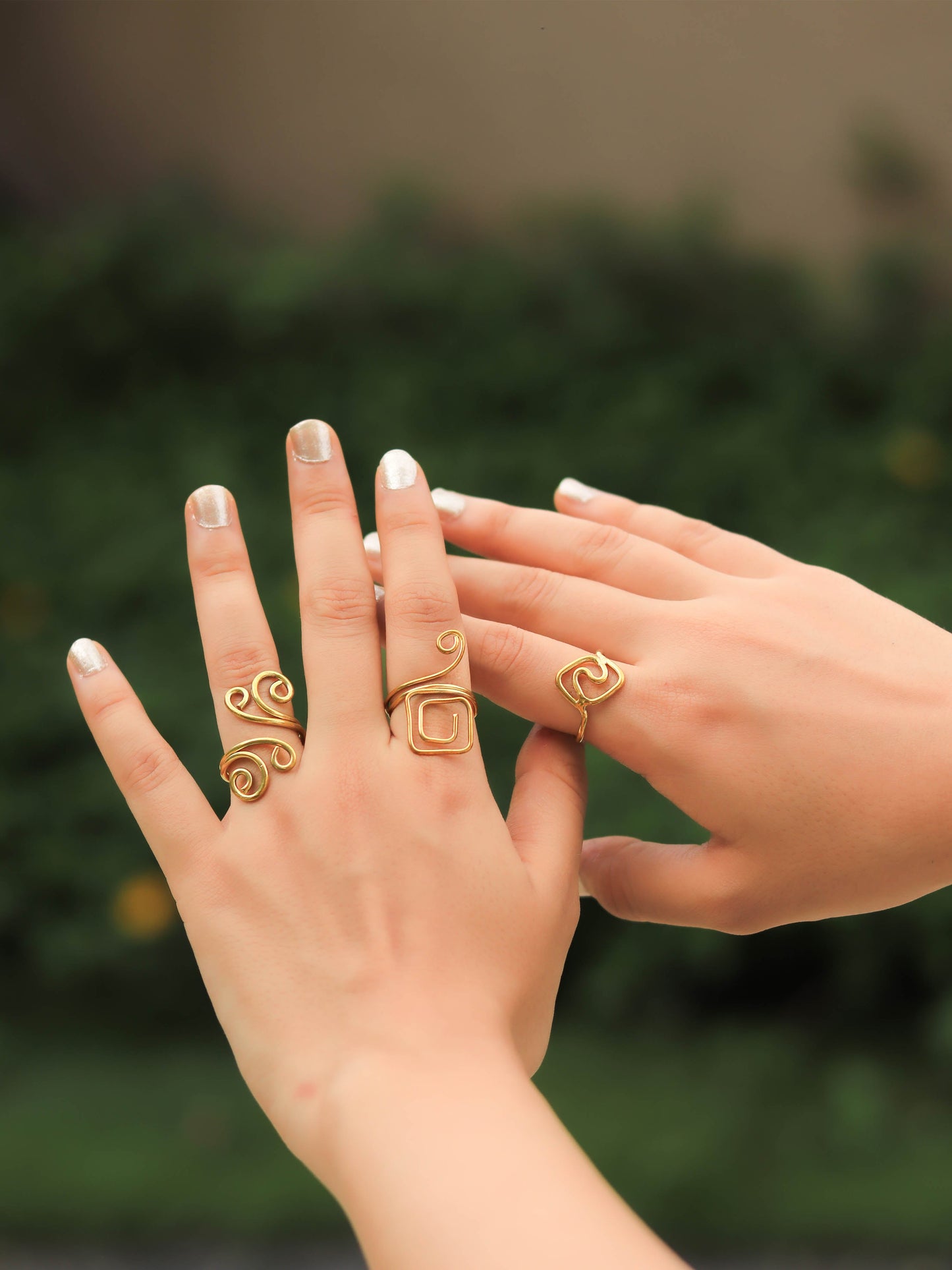 Rale 3 Rings Combo Brass Adjustable handmade Ring (Anti Tarnish)