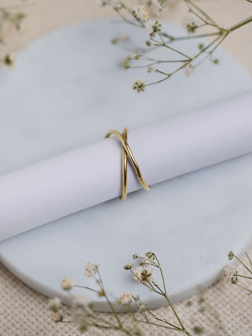 Twisty Brass Two way Adjustable Ring (Anti Tarnish)