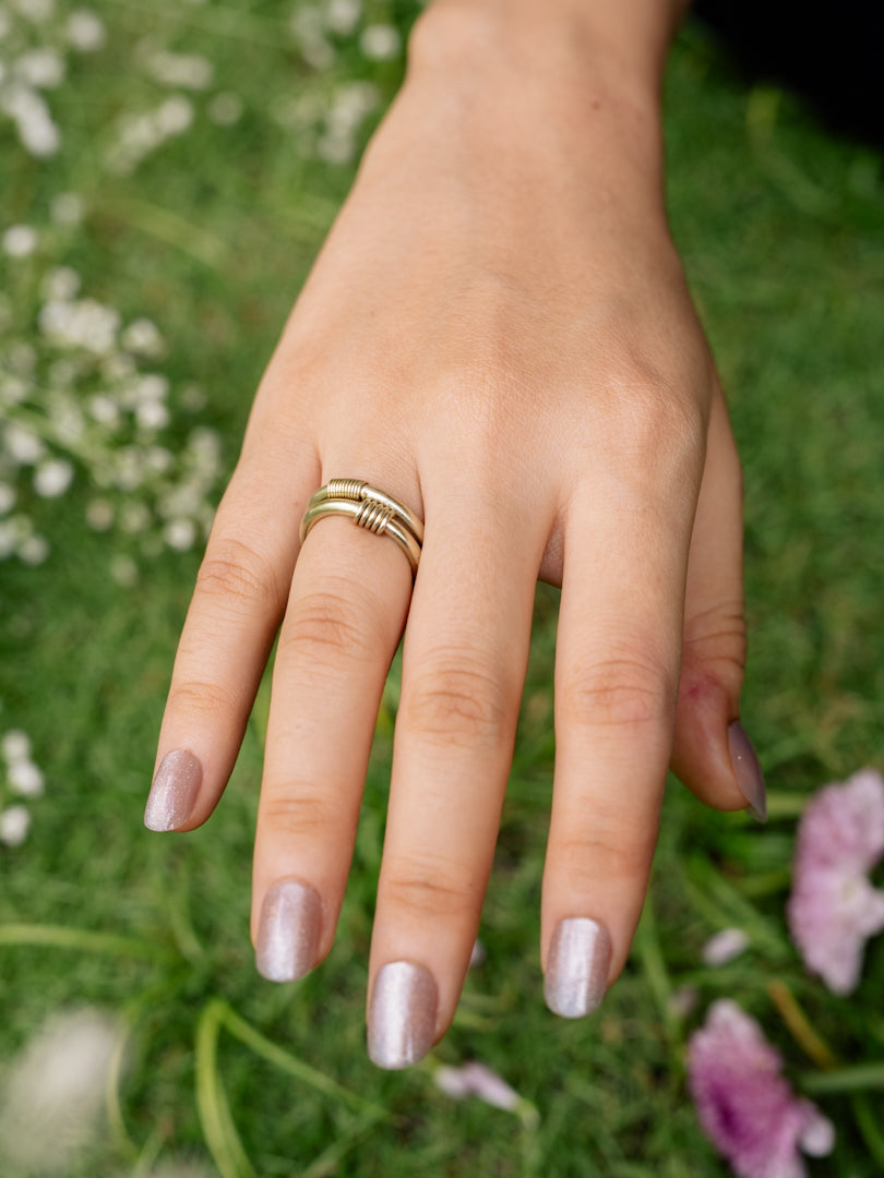 Bind Brass 2 Pair Rings (Anti Tarnish)