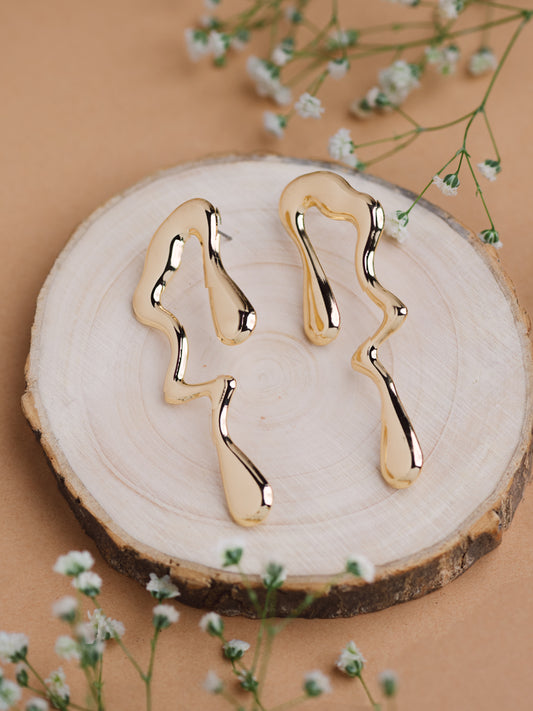 Melting Metal Statement Earring