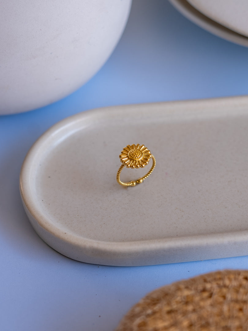 Sunbloom Brass Adjustable Ring (Anti Tarnish)