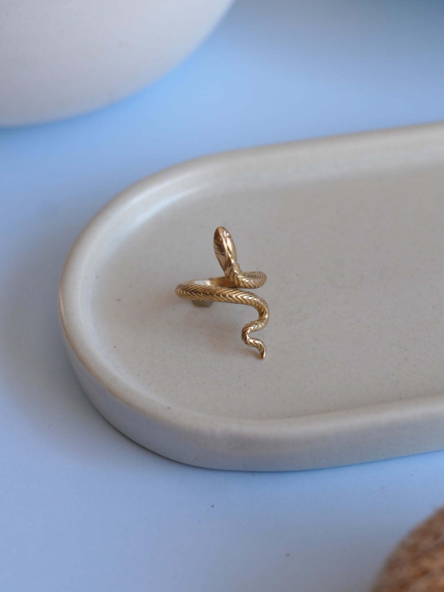 Serpent Twist Brass Ring (Adjustable, Anti-Tarnish)