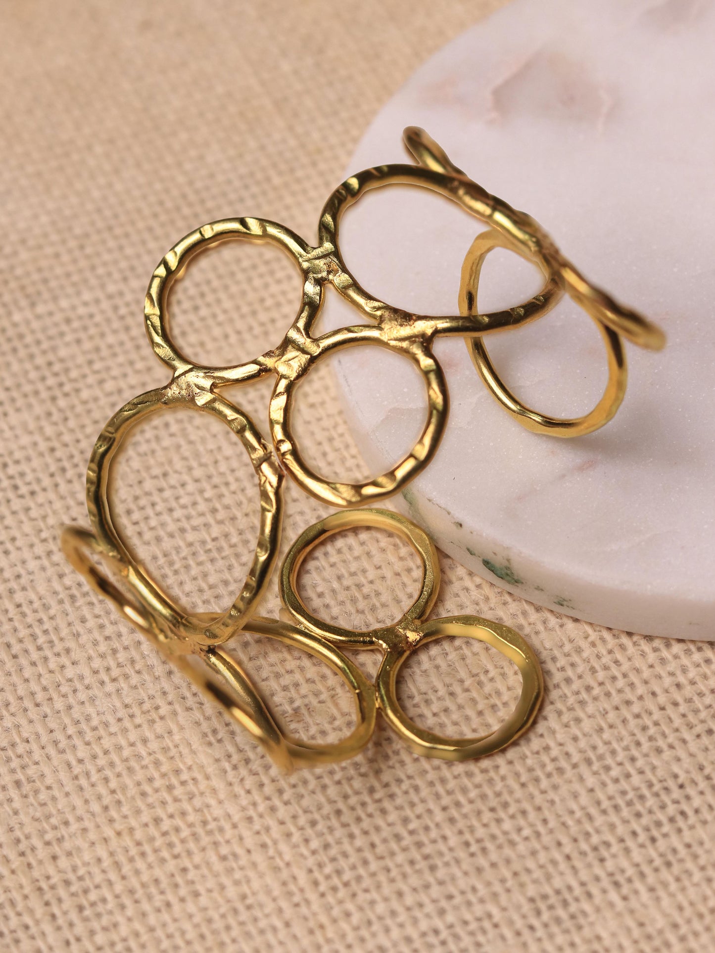 Celestial Circles Brass Adjustable Bracelet (Anti Tarnish)