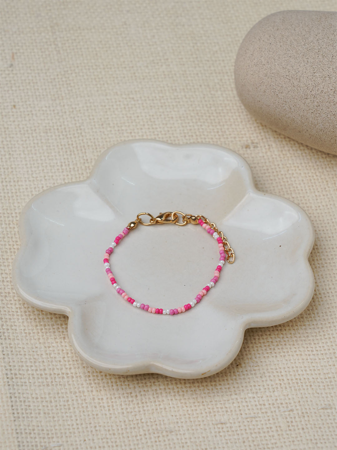 Pink beaded bracelet