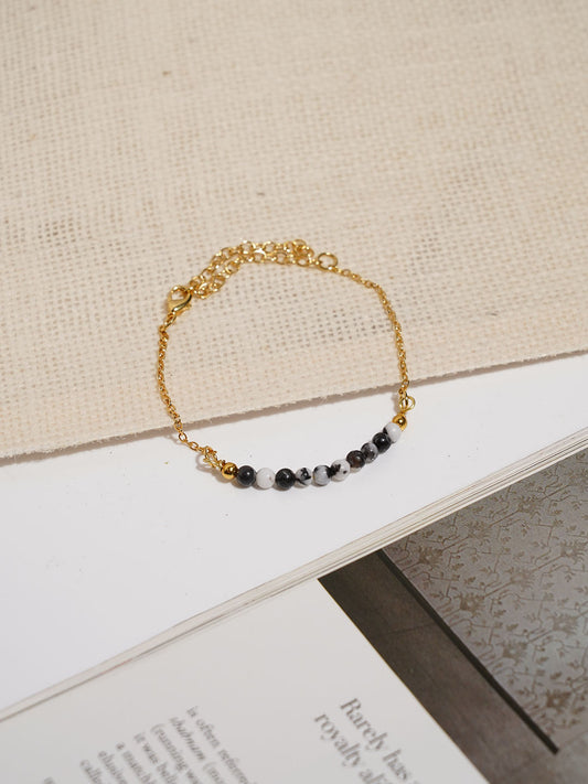 Howlite Gemstone Bracelet - 18K Gold Plated - Lili-Origin