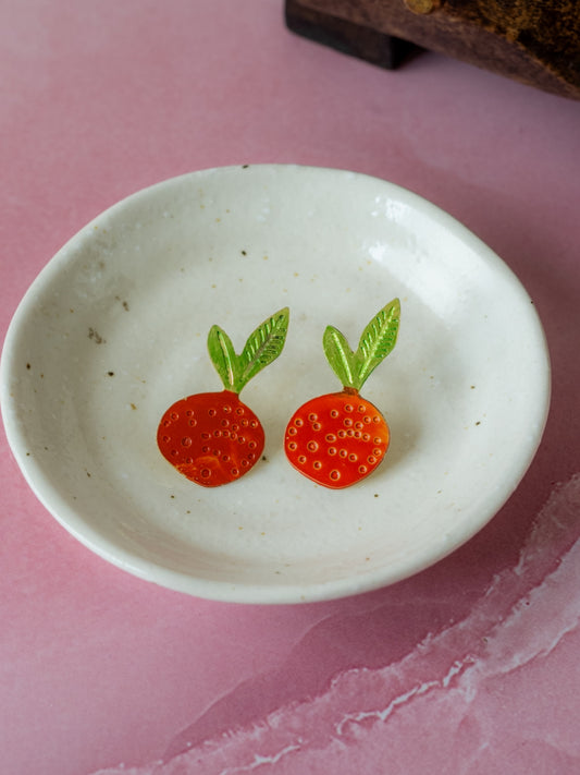 Citrus Pop Hand-Painted Brass Earrings