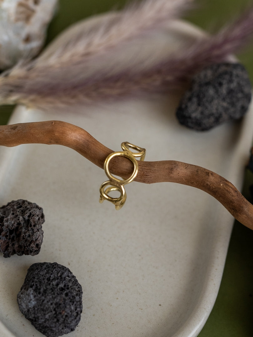 Continum Brass Adjustable Ring (Anti Tarnish)