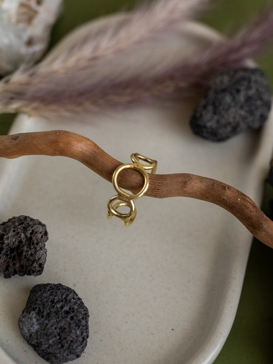 Continum Brass Adjustable Ring (Anti Tarnish)