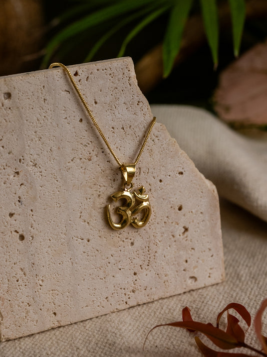 Om Symbol Brass Necklace (Anti Tarnish)