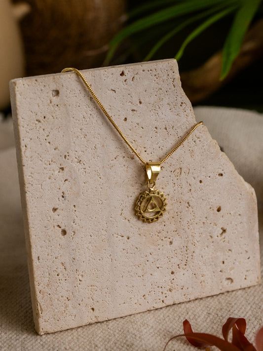 Heart Chakra Brass Necklace (Anti Tarnish)