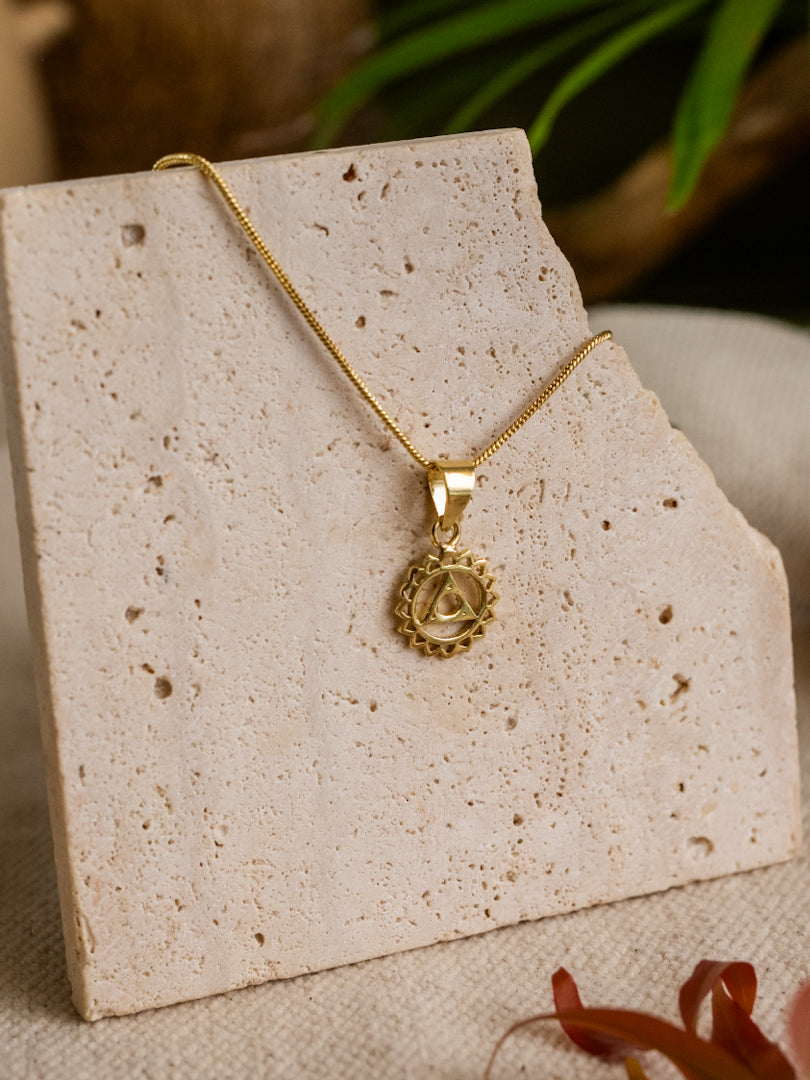 Heart Chakra Brass Necklace (Anti Tarnish)