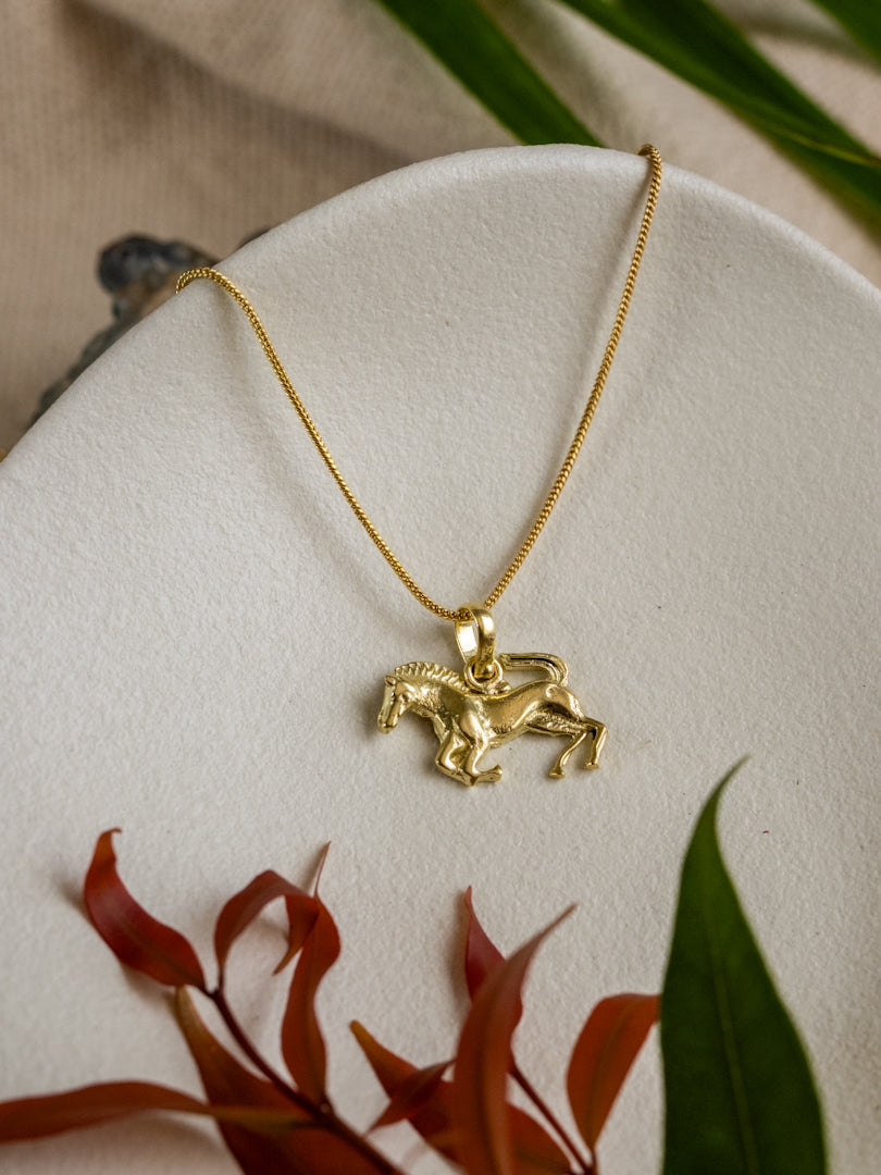 Horse Brass Necklace (Anti Tarnish)