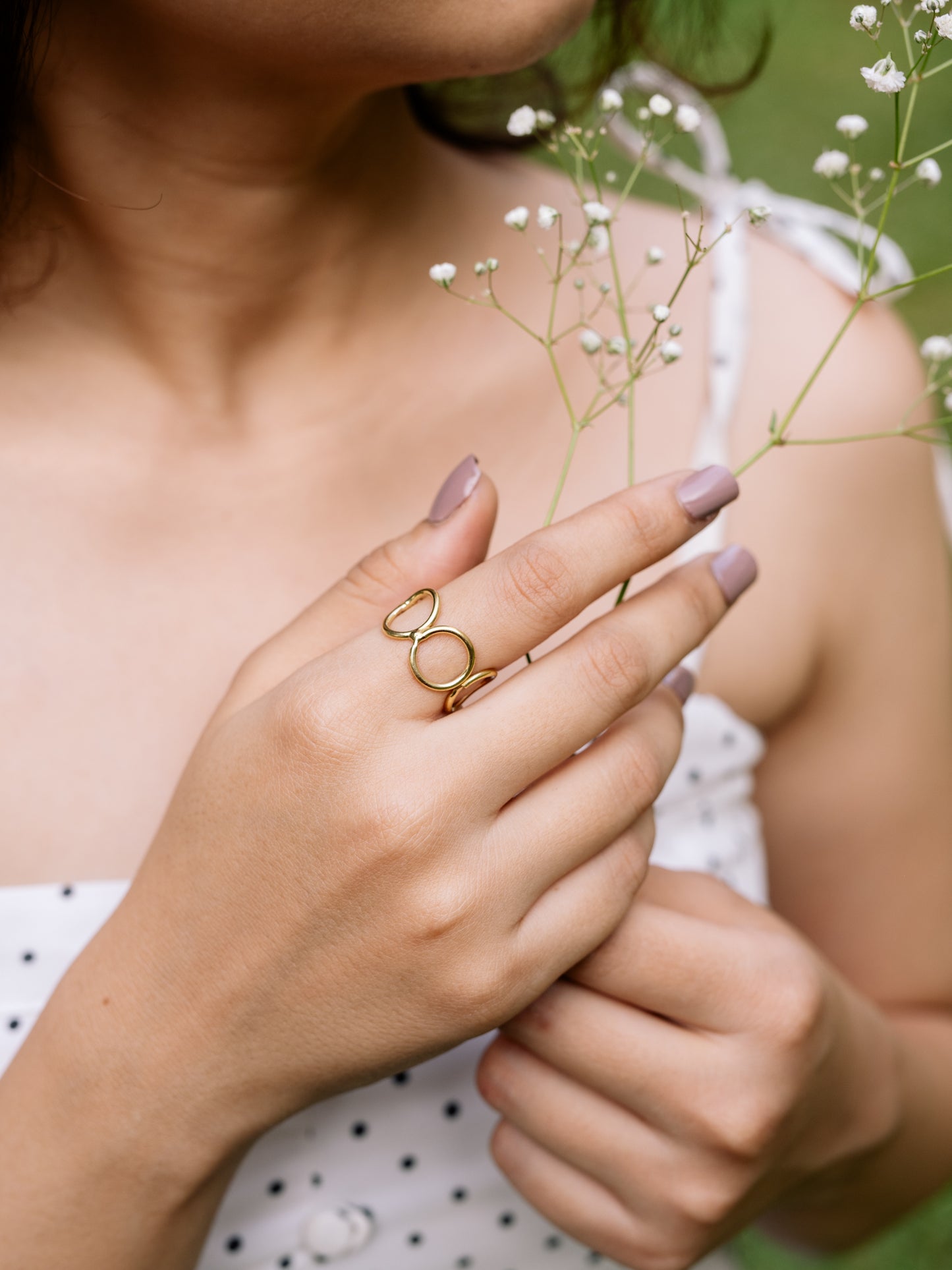 Duo Brass Rings + Bracelets Combo (Anti Tarnish) Adjustable
