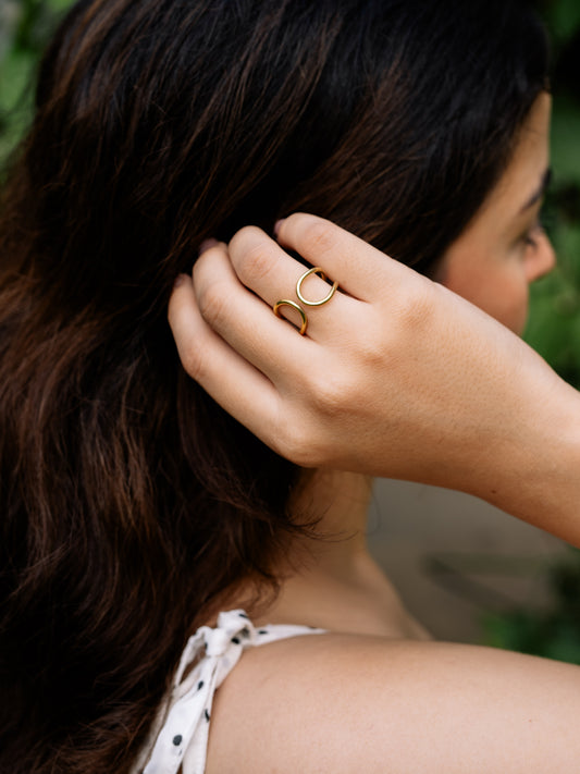 Oraye 6 Brass Rings Combo Adjustable Ring (Anti Tarnish)