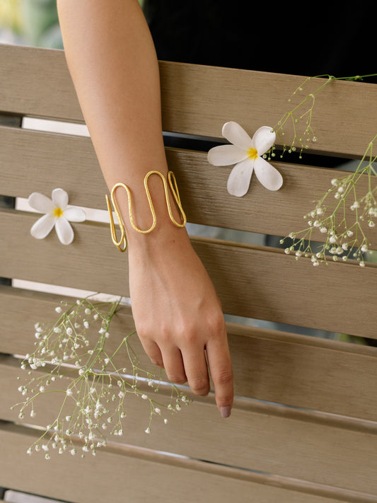 Roller Brass Statement Adjustable Bracelet