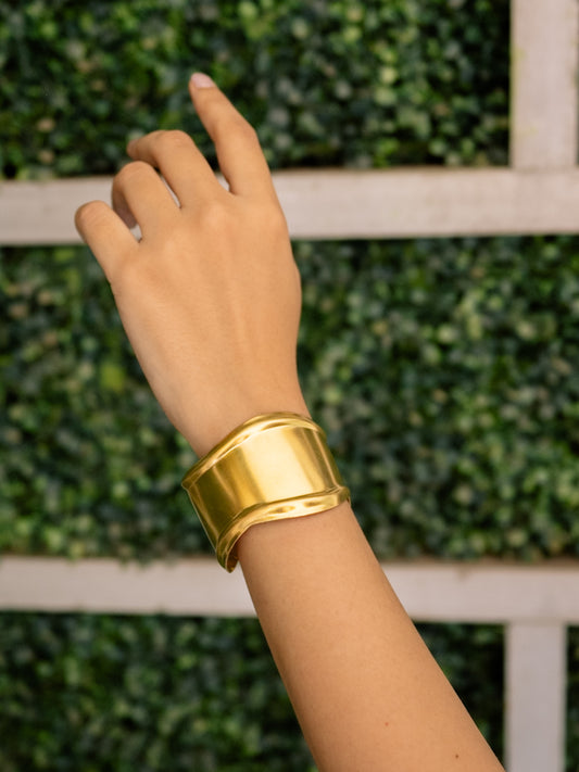 Solara Cuff Brass Adjustable Bracelet (Anti Tarnish)