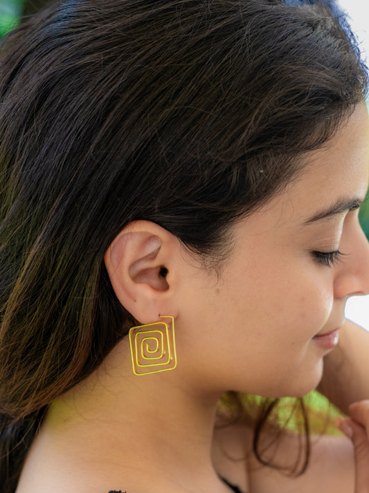 Square threader Brass (Anti Tarnish) Handmade Earring