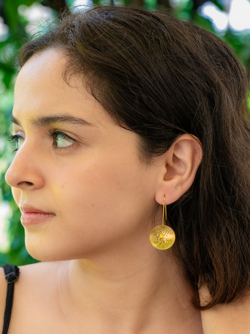 Bindu Brass Statement Earring (Anti Tarnish)