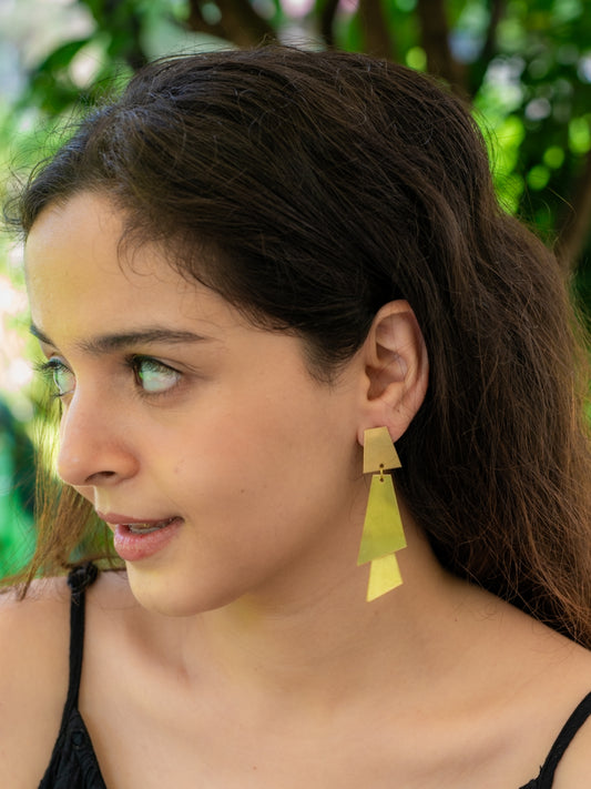 Triad Brass Handmade Earring (Anti Tarnish)