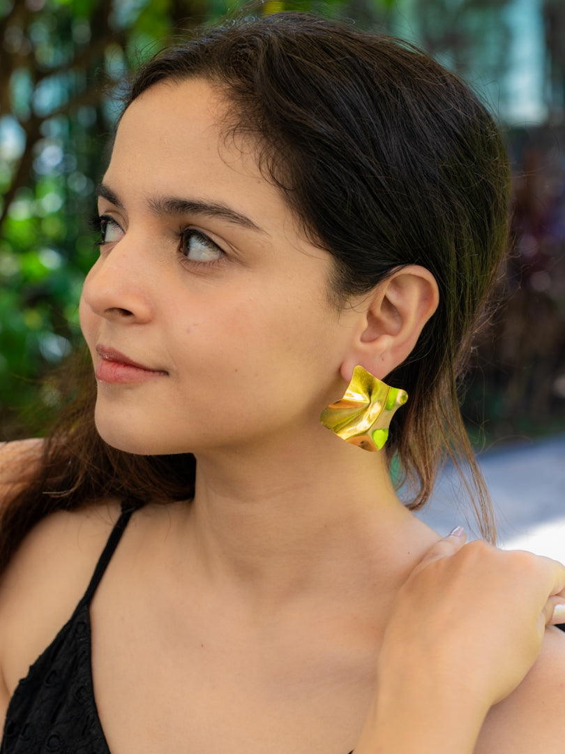Fluxa Statement Brass Earring (Anti Tarnish)