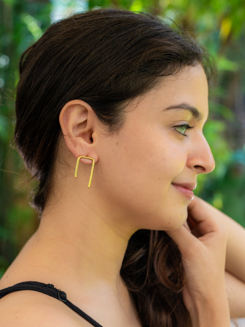 Arc Brass Earring (Anti Tarnish)