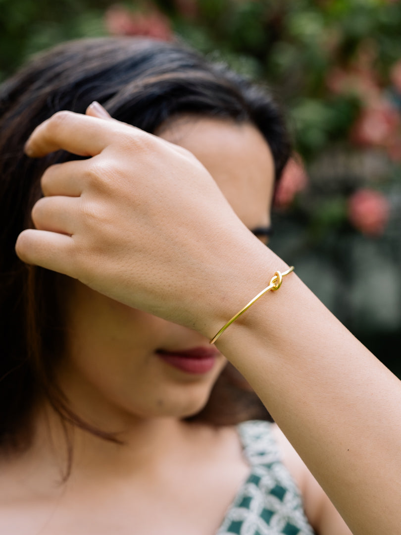 Milan Brass Slim Adjustable Bracelet (Anti Tarnish)