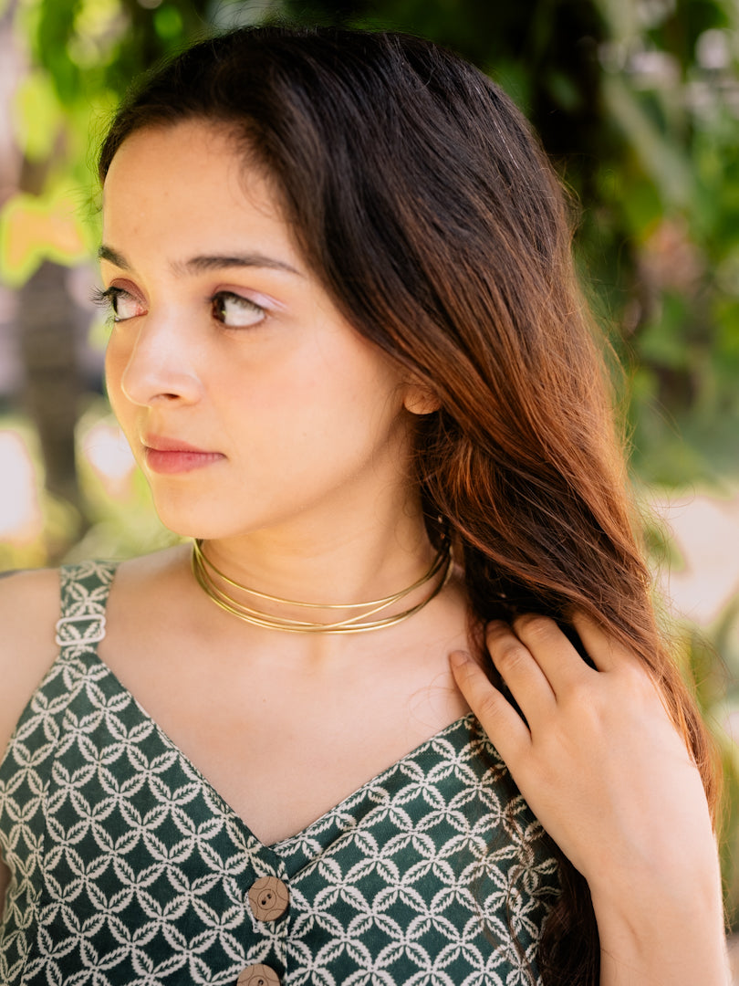 Collier Adjustable Brass Choker (Anti Tarnish)