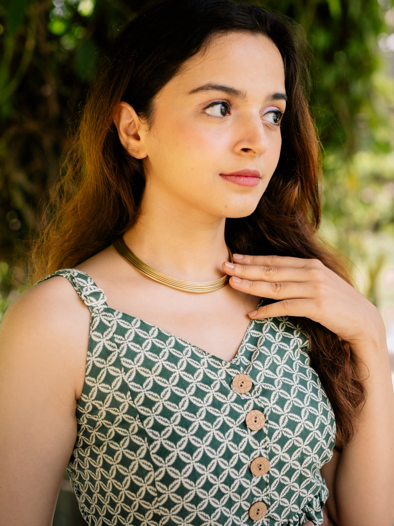 Wired Adjustable Brass Choker (Anti Tarnish)