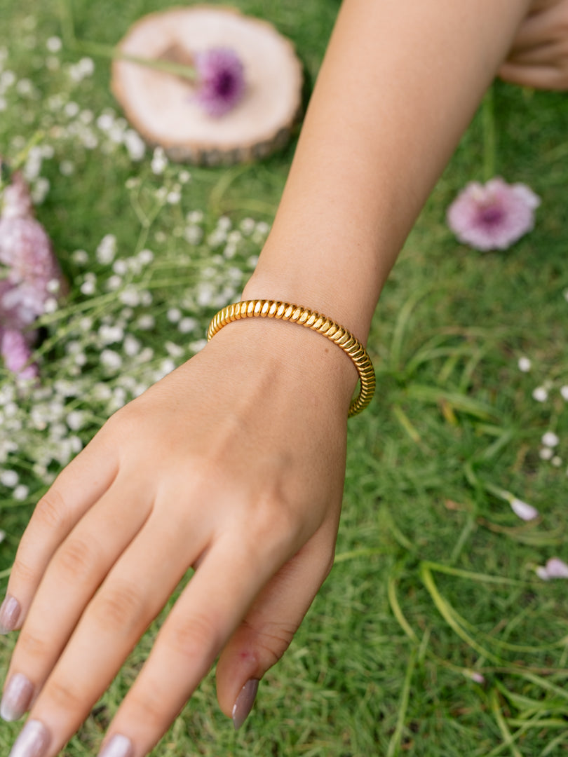 Cord Wrap Brass Adjustable Bracelet (Anti Tarnish)