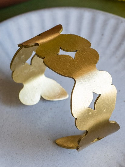 Petal Dance Brass Statement Bracelet (Anti Tarnish)