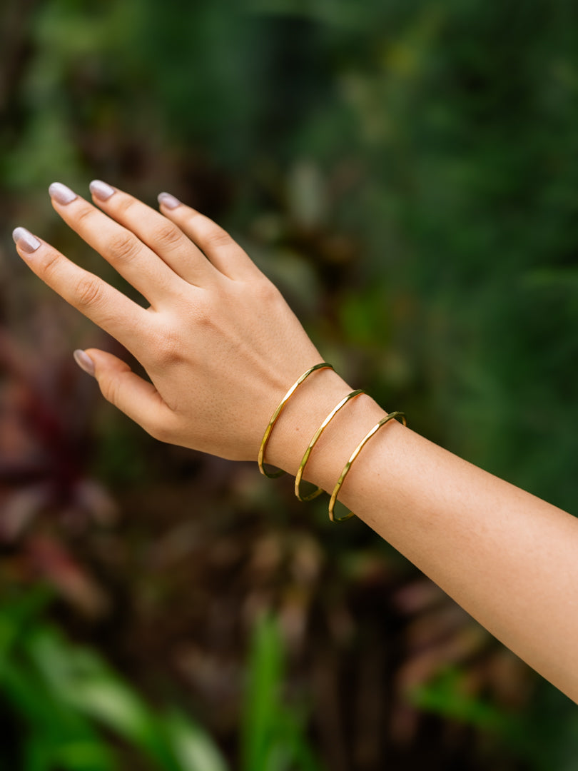 Rille Brass Adjustable Bracelet (Anti Tarnish)