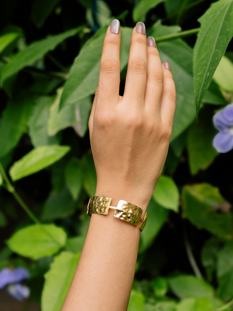 Rectangle Adjustable Brass Bracelet (Anti Tarnish)