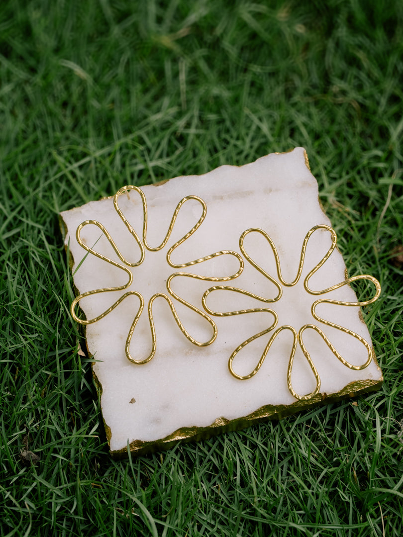 Glinda Flower Brass Earring (Anti Tarnish)