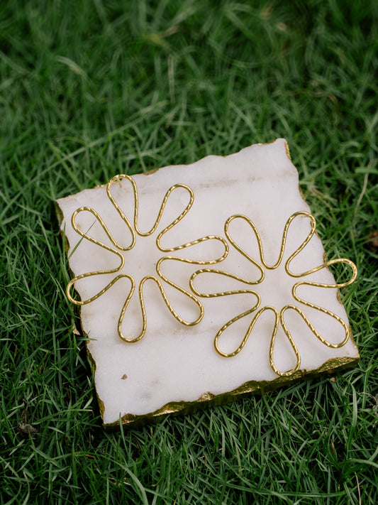 Glinda Flower Brass Earring (Anti Tarnish)