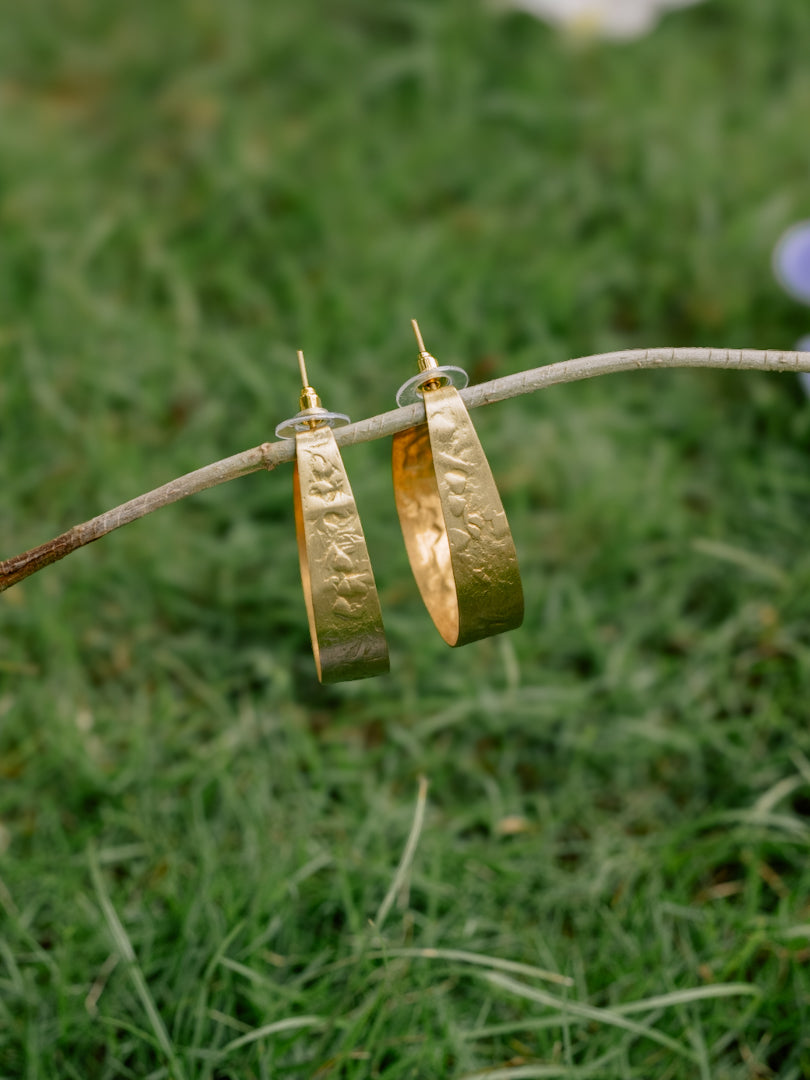 Risen Hoop Earrings Brass (Anti Tarnish)