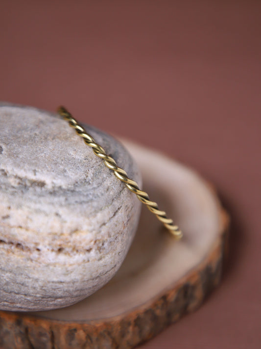 Rope Skinny Brass Adjustable Bracelet (Anti Tarnish)
