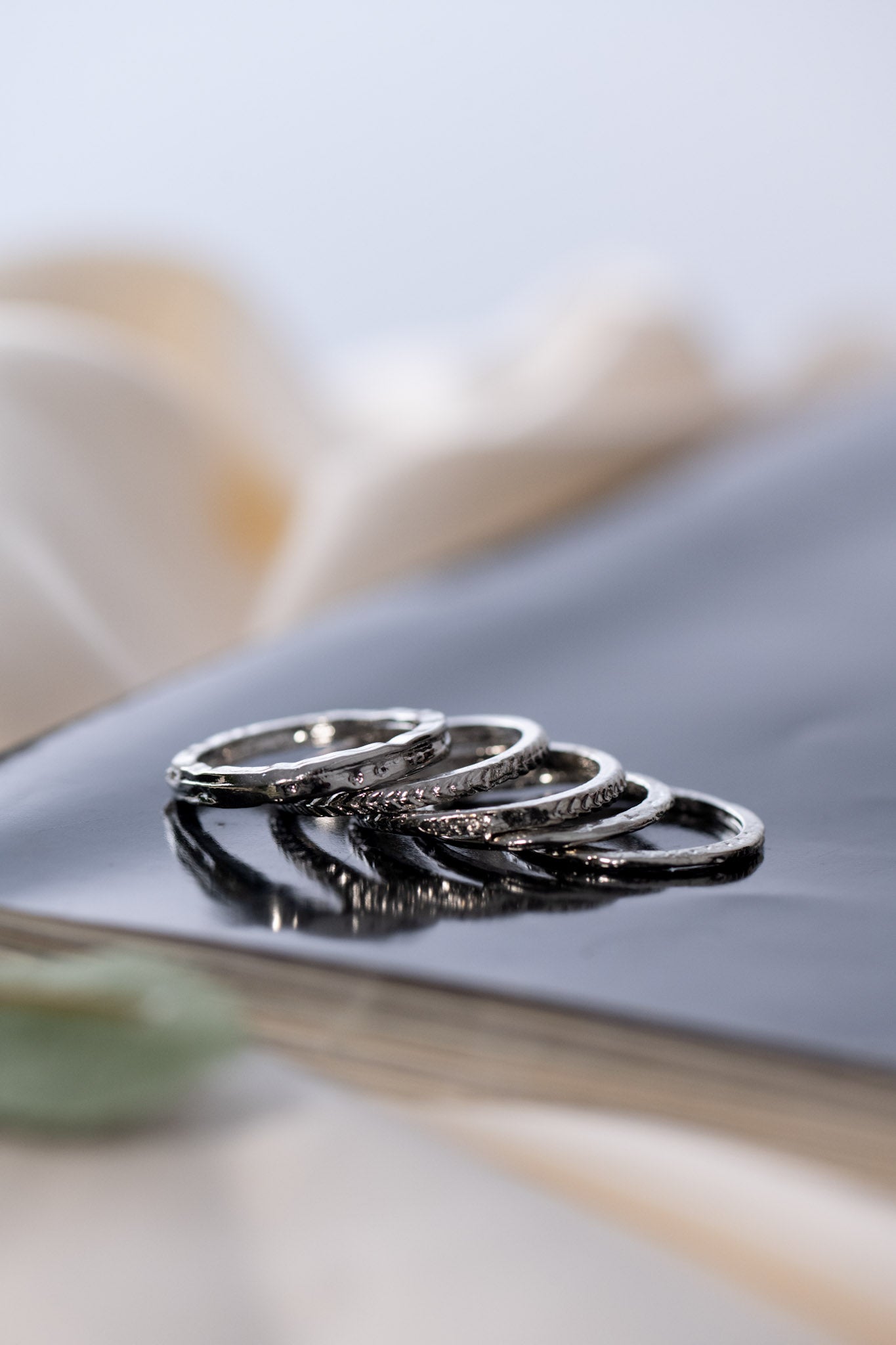 5 Silver Minimal Ring Set - Set of 5 - Lili-Origin