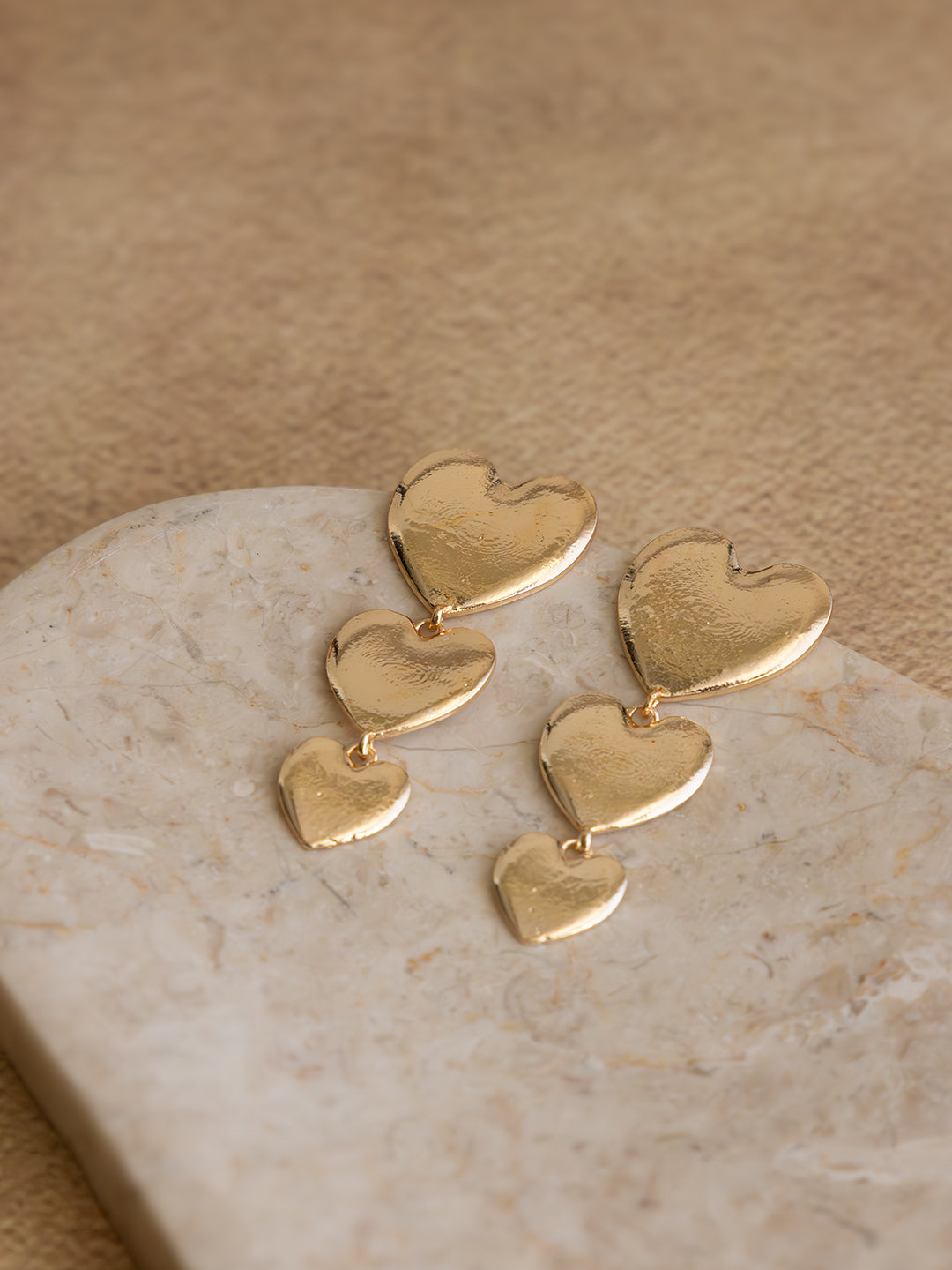 Triple Heart Statement Earring