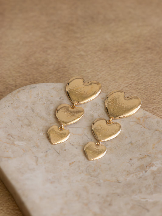 Triple Heart Statement Earring