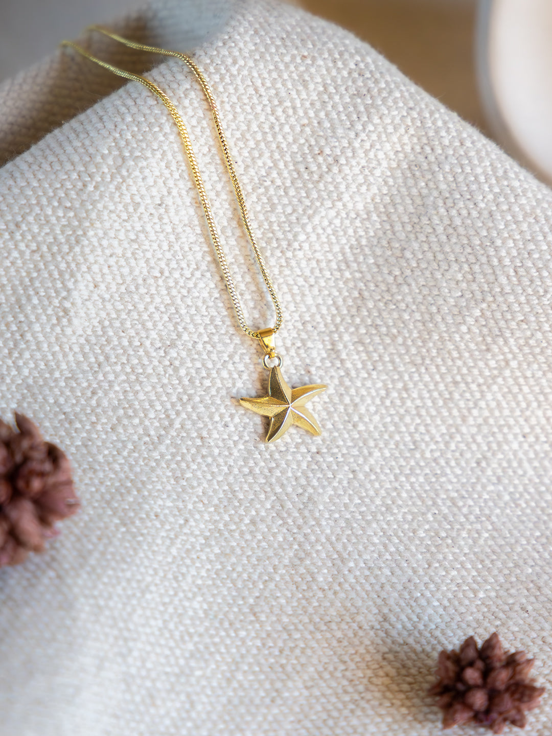 Aurelia Starfish Brass Necklace (Anti Tarnish)