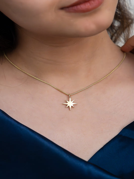 North Star Brass Necklace (Anti Tarnish)