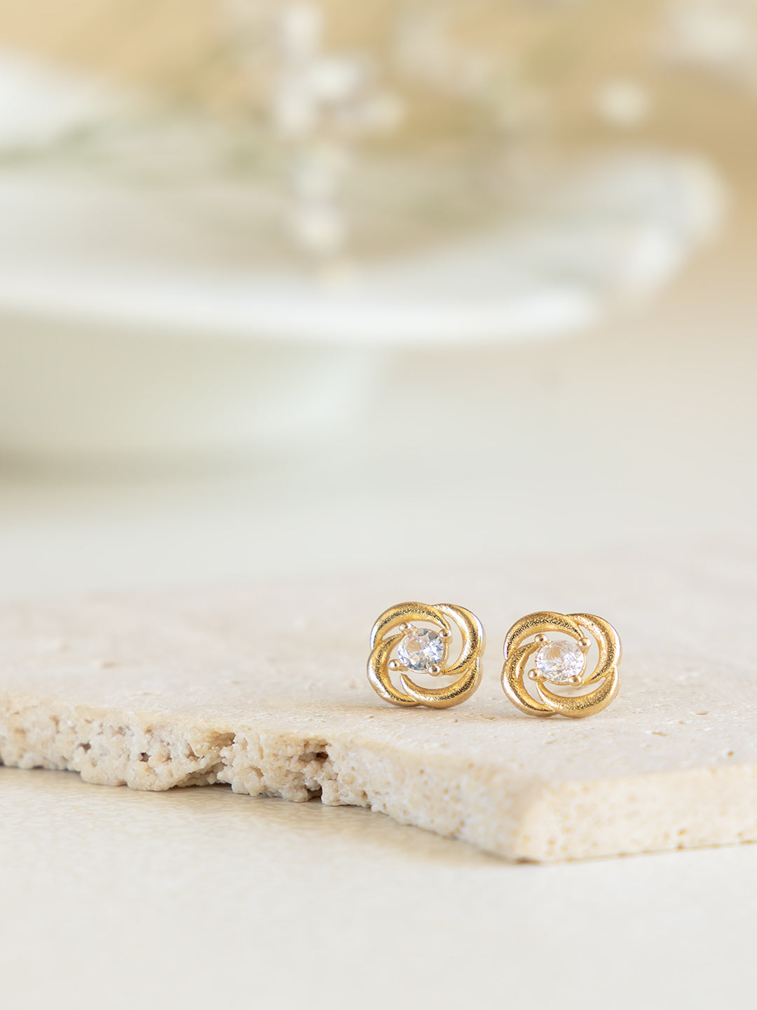 Nova Swirl diamond Brass Studs (Anti Tarnish)
