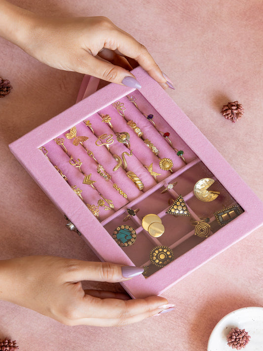 Lucky Seven Mystery Brass Adjustable Ring Box (Anti Tarnish) (Any 7 Brass Rings)