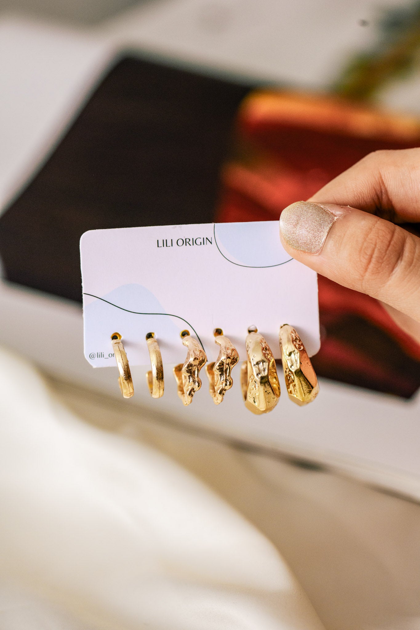 3 Pairs Chunky Hoops Gold Earrings - Lili-Origin