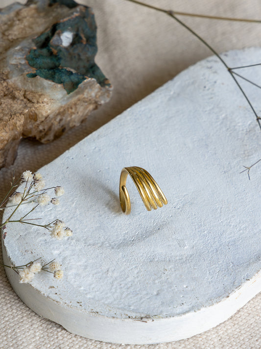 Layerline Ring Brass Adjustable Ring (Anti Tarnish)