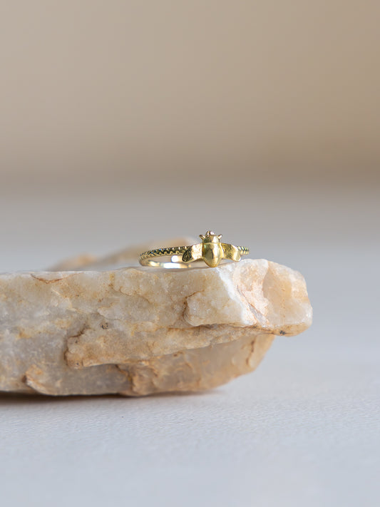 Gold Bee Brass Brass Adjustable Ring (Anti Tarnish)